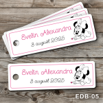 Etichete personalizate botez dreptunghiulare - Minnie Mouse - EDB-05