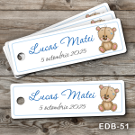 Etichete personalizate botez dreptunghiulare - Ursulet - EDB-51