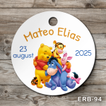 Etichete marturii botez rotunde - Winnie the Pooh - ERB-94