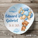 Etichete autocolante rotunde - Ursulet cu baloane - ARB-125