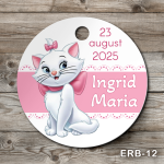 Etichete marturii botez rotunde - Pisicuta Marie - ERB-12