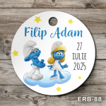 Etichete marturii botez rotunde - Strumfi - ERB-88