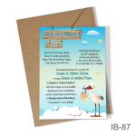Invitatii botez baieti cu plic colorat - Barza - IB-87 - imagine 3
