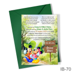 Invitatii botez baieti cu plic colorat - Mickey si Minnie Mouse - IB-70
