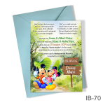 Invitatii botez baieti cu plic colorat - Mickey si Minnie Mouse - IB-70 - imagine 2