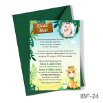 Invitatii botez baieti cu poza si plic colorat - Girafa - IBF-24