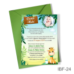 Invitatii botez baieti cu poza si plic colorat - Girafa - IBF-24 - imagine 2