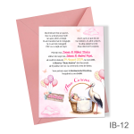 Invitatii botez fetite cu plic colorat - Barza - IB-12 - imagine 2