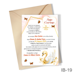 Invitatii botez fetite cu plic colorat - Lebada - IB-19 - imagine 2