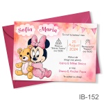 Invitatii botez fetite cu plic colorat - Minnie Mouse - IB-152 - imagine 2