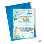 Invitatii botez baieti cu plic colorat - Girafa - IB-83