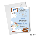 Invitatii botez baieti cu plic colorat - Barza - IB-85 - imagine 3